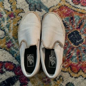 White Slip on Vans | Size 8